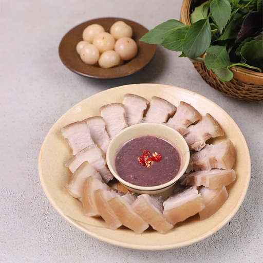 Thịt luộc cà pháo mắm tôm